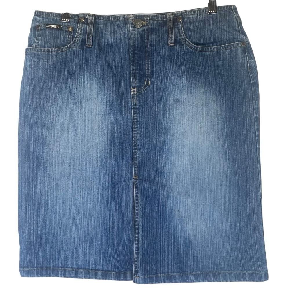 Vintage‎ Squeeze By Stephen Hardy Denim Pencil Skirt Size 9/10 90's Style Y2K